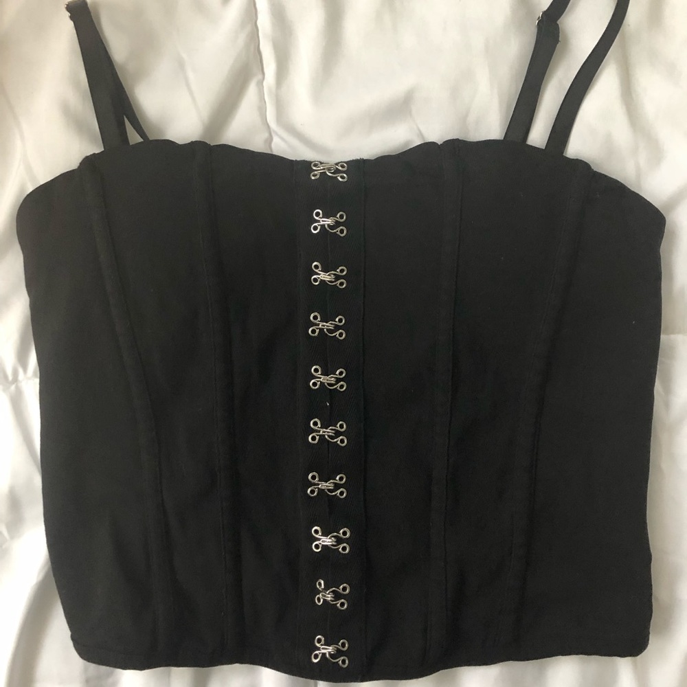 Black and Silver Crop Top